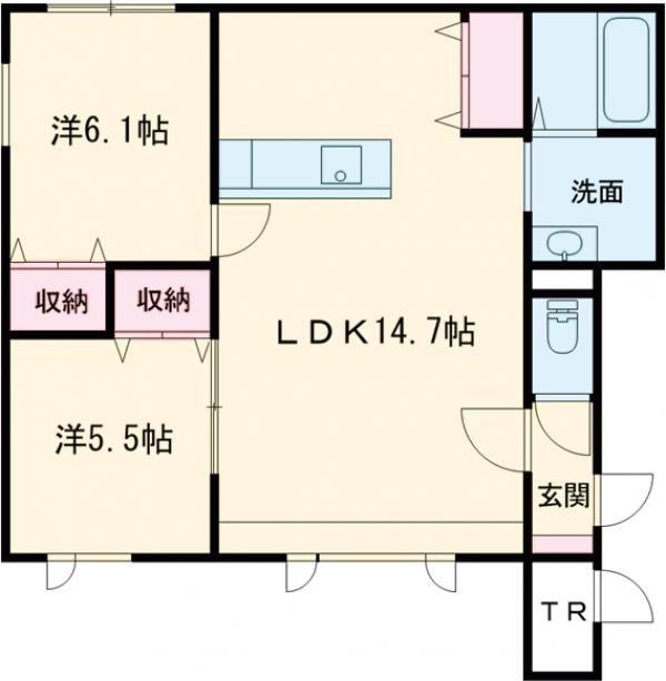 コスモKITANO(2LDK/1階)の間取り写真