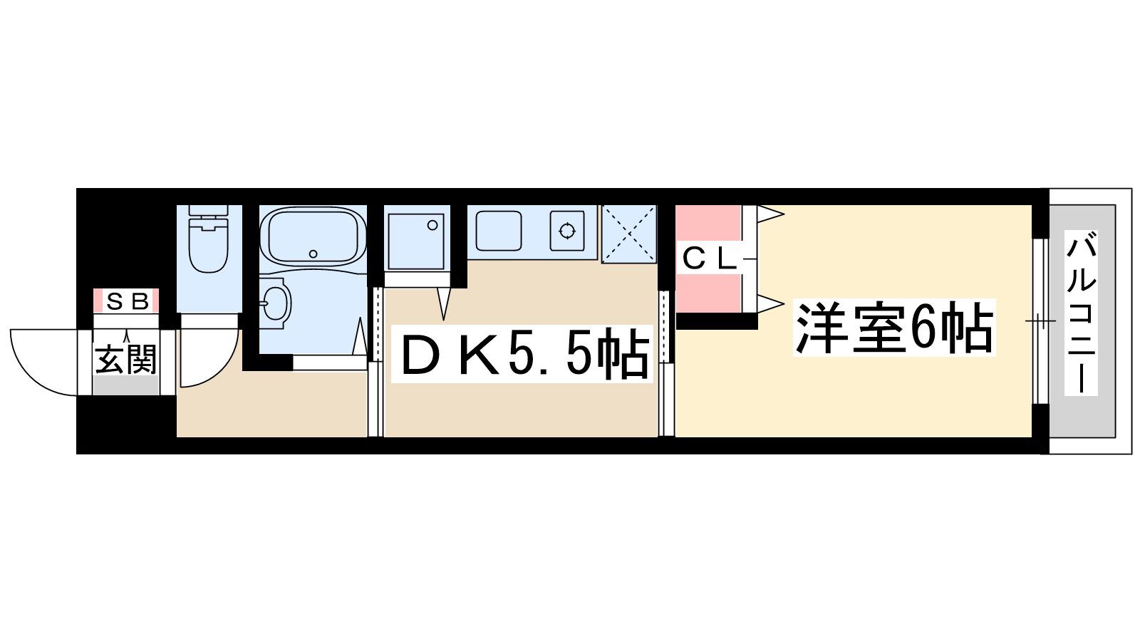 ノルデンハイム東三国(1DK/3階)の間取り写真