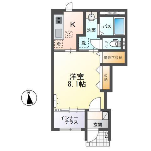 マージュ(1K/1階)の間取り写真
