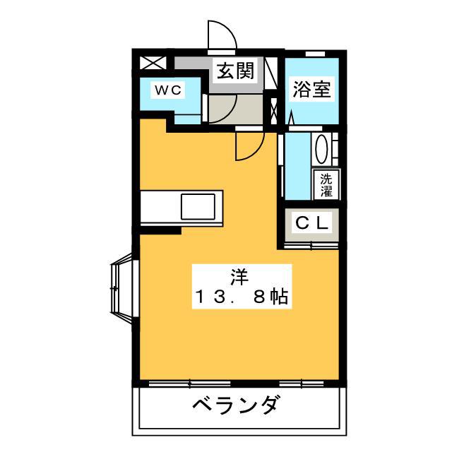 ケルンIII(ワンルーム/1階)の間取り写真