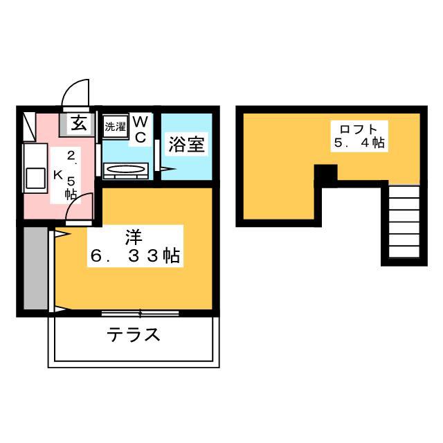 アノンテラス向ヶ丘遊園V(1K/1階)の間取り写真