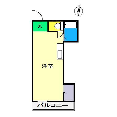 アゼリア南国(ワンルーム/2階)の間取り写真