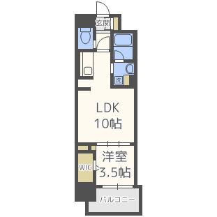 アーバネックス心斎橋II(1LDK/10階)の間取り写真