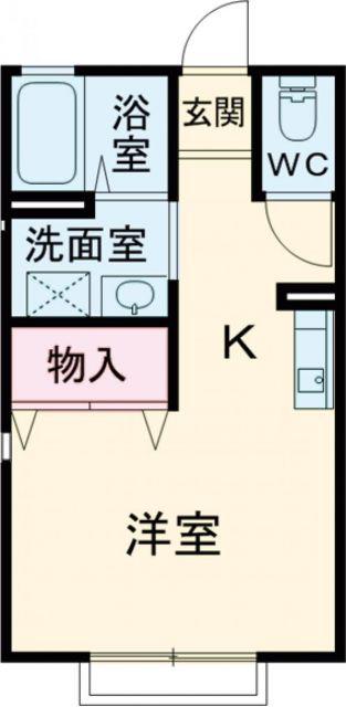 メゾンド スリシエIID棟(1K/2階)の間取り写真