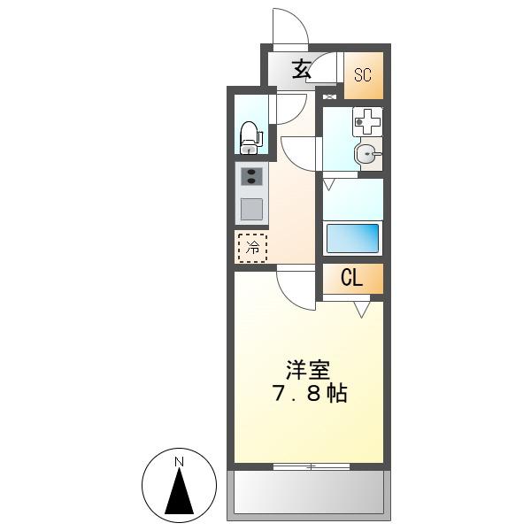 S-RESIDENCE尾頭橋BEAUTE(1K/10階)の間取り写真