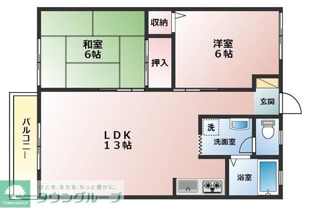 エクセルNAGANO(2LDK/2階)の間取り写真