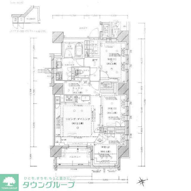ドレッセ港北センター北(3LDK/7階)の間取り写真