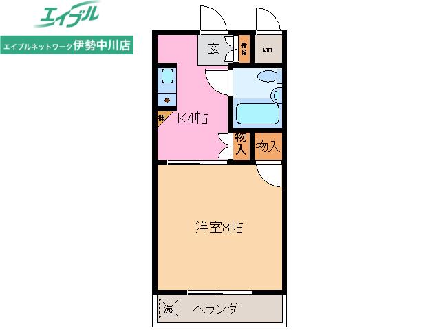 エレボールI(1K/3階)の間取り写真