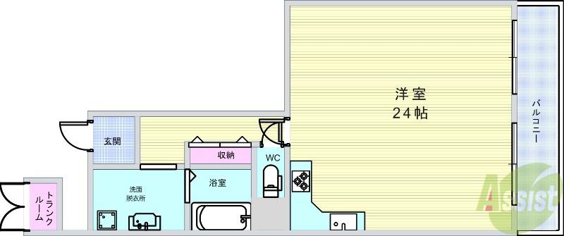 刀根山グリーンハイツ(ワンルーム/9階)の間取り写真