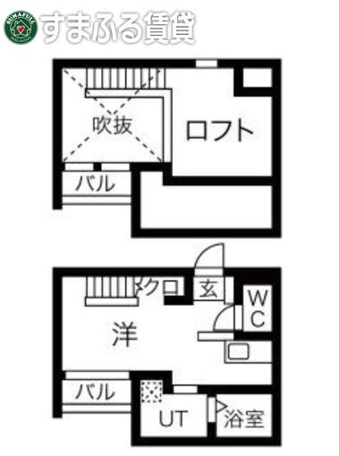 コスモハイツ安城B(1LDK/2階)の間取り写真