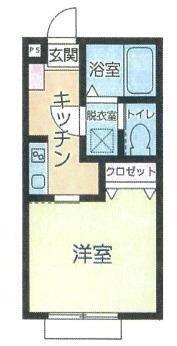 LA MIA CASA 古淵(1K/2階)の間取り写真