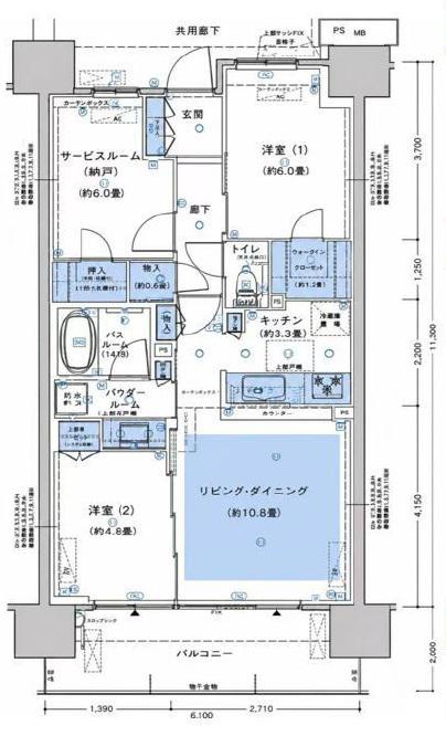 シティテラス戸田公園(2SLDK/12階)の間取り写真