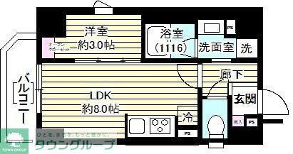 レガシア御茶ノ水(1LDK/9階)の間取り写真