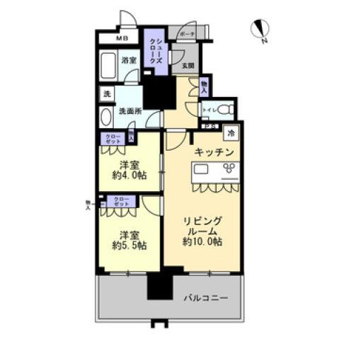 MJR熊本ゲートタワー(2LDK/6階)の間取り写真