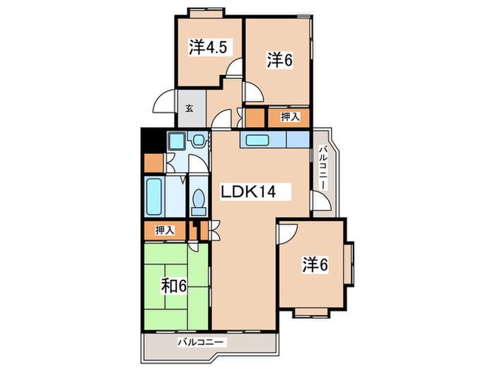 ベルセゾン湘南(4LDK/3階)の間取り写真