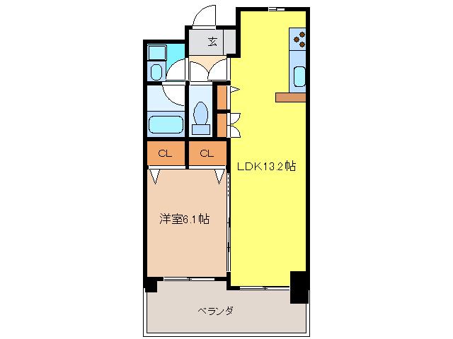 BELLE VILLE V(1LDK/7階)の間取り写真