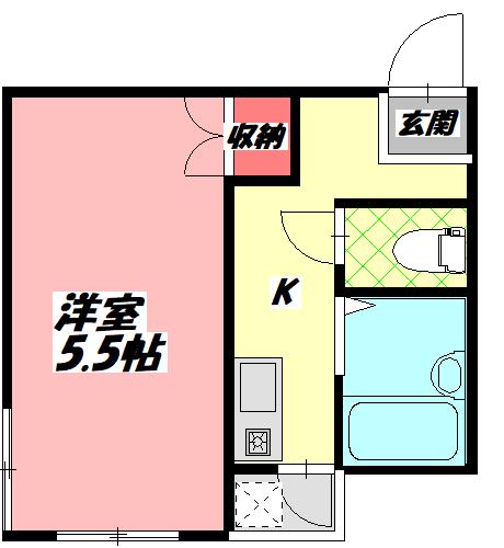 ルベール花の館千林(1K/2階)の間取り写真