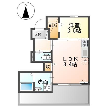 RIKGRANDE(1LDK/1階)の間取り写真