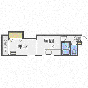 メゾン山田(1DK/4階)の間取り写真