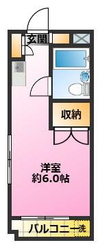 ユースフル武蔵小杉(ワンルーム/4階)の間取り写真