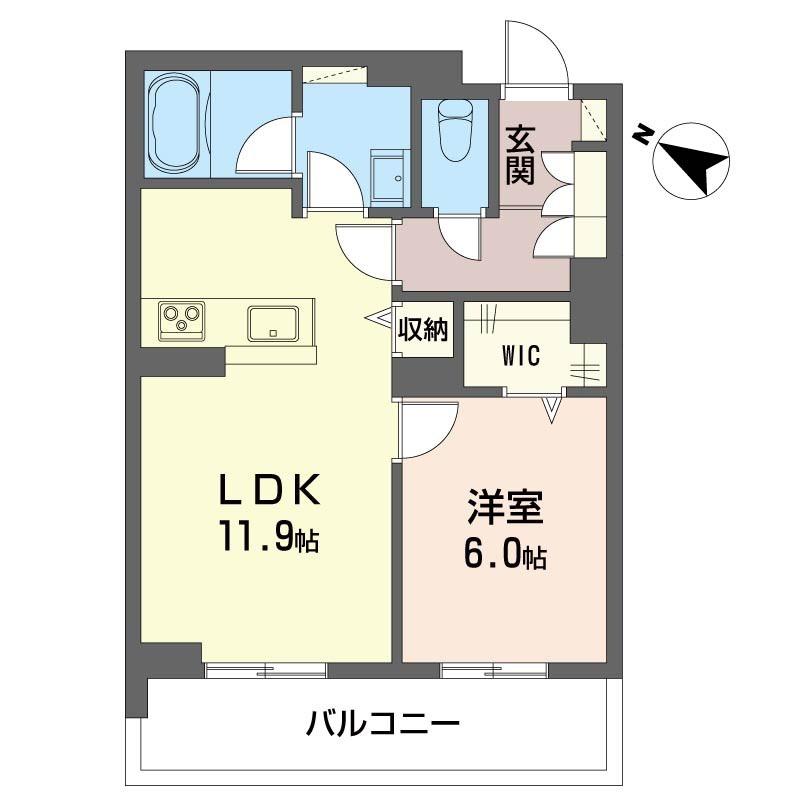 SHM ミア・カーサ ノルテ(1LDK/1階)の間取り写真