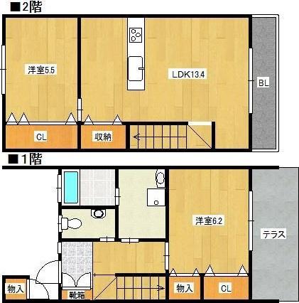 けやきハウス(2LDK/1階)の間取り写真