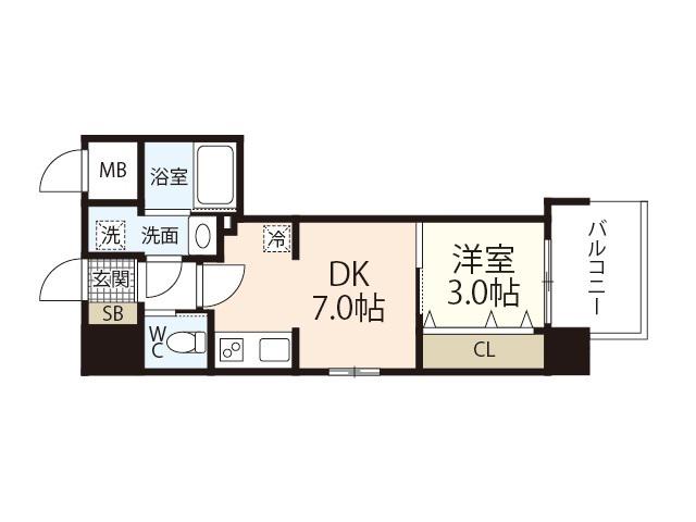 PEACE OF I(1DK/5階)の間取り写真