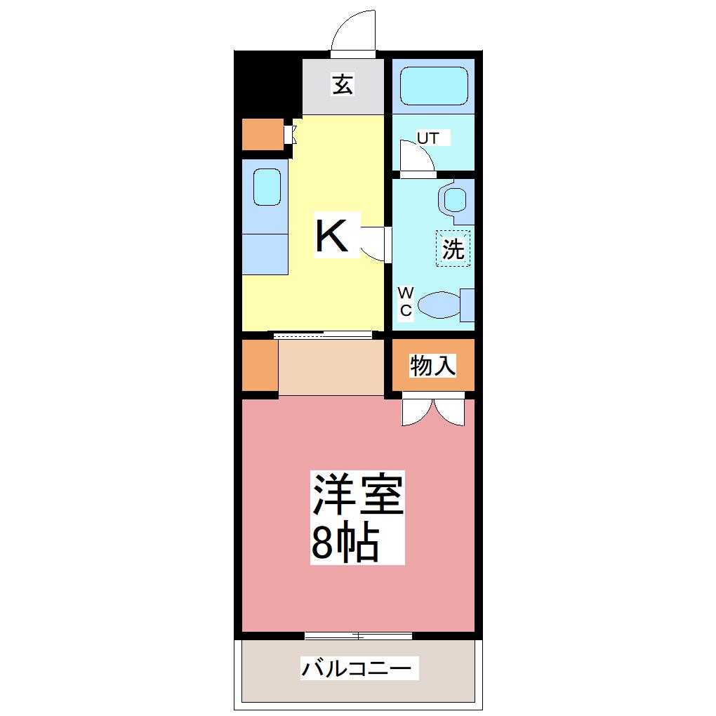 シティパークFK(1K/4階)の間取り写真