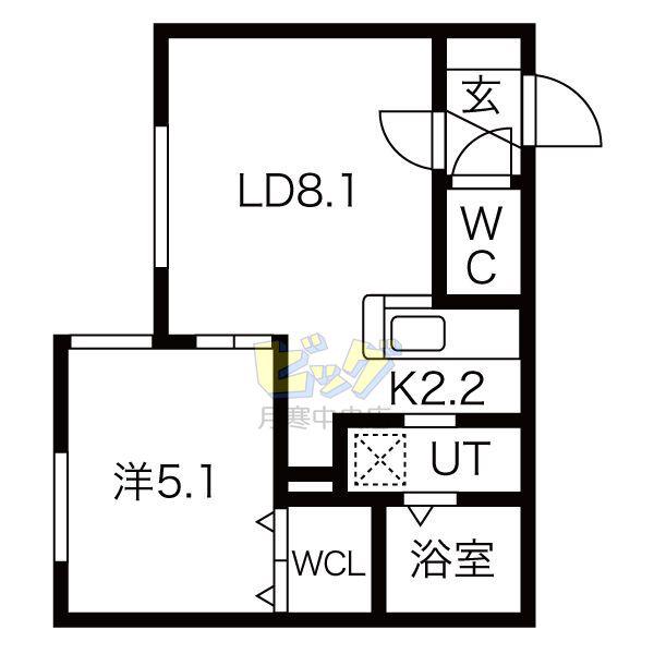 ESTOR NANGO (1LDK/3階)の間取り写真