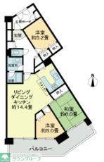 東急ドエル府中ビレッジⅡ(3LDK/5階)の間取り写真