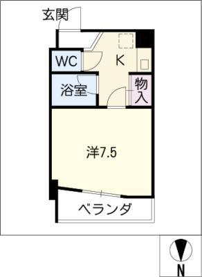 パラシオンFJ(1K/4階)の間取り写真