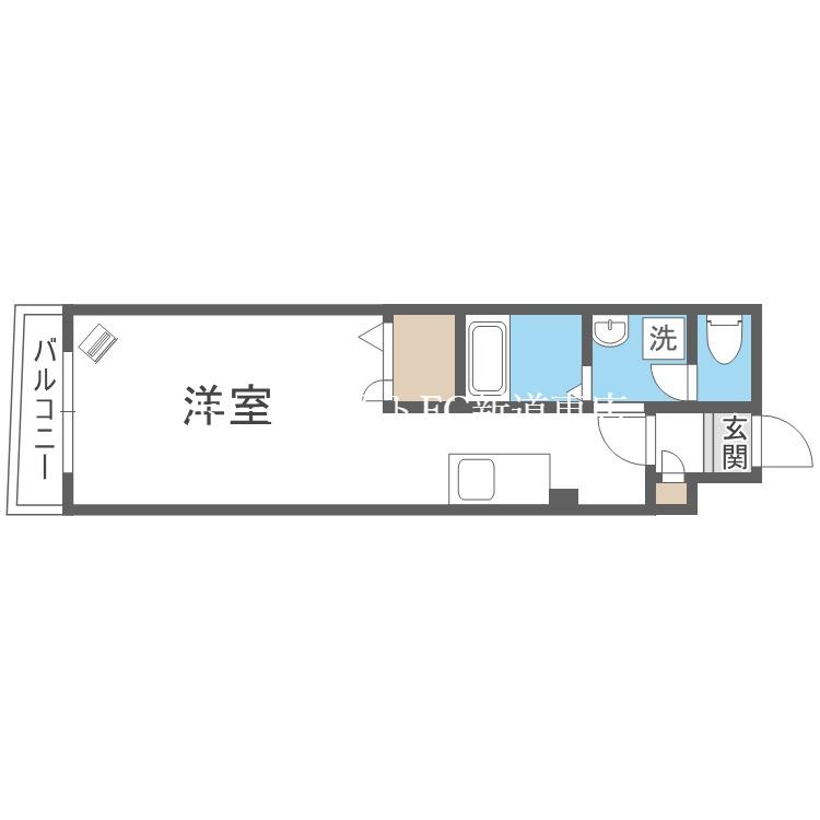 東洋ハイツA(1K/1階)の間取り写真
