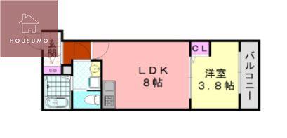 H-MAISON平野イーストIII(1K/1階)の間取り写真