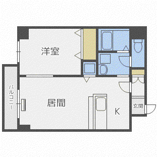 GENOVA(1LDK/2階)の間取り写真