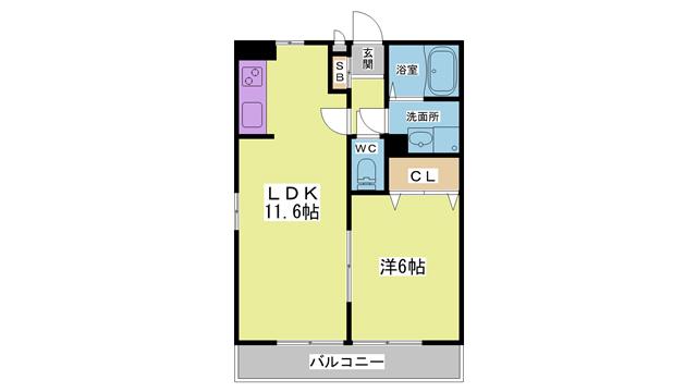リビングI(1LDK/2階)の間取り写真