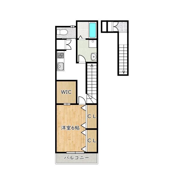 N.APARTMENT(1K/2階)の間取り写真