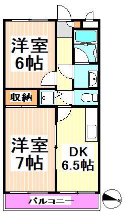 JLBグランエクリュ明大前(2DK/1階)の間取り写真