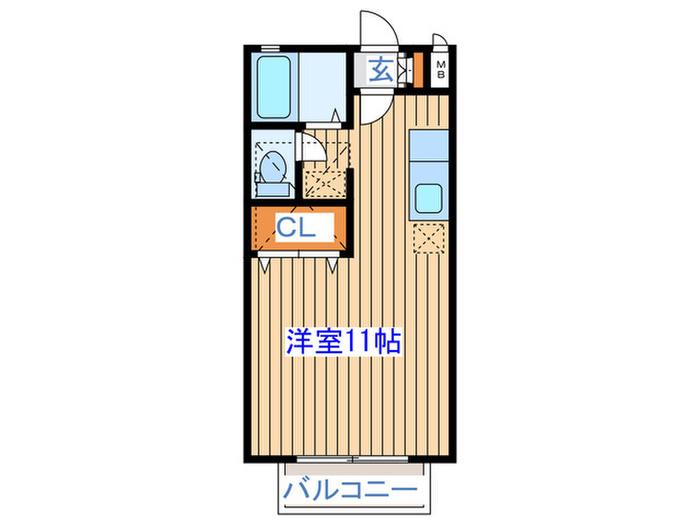 ＪＲ仙山線 北山駅(宮城) 徒歩13分 2階建 築28年(ワンルーム/1階)の間取り写真