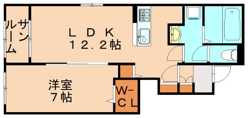 レジデンス プリュVI(1LDK/1階)の間取り写真