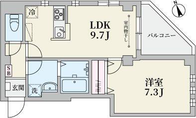 セドラ新江古田(1LDK/4階)の間取り写真