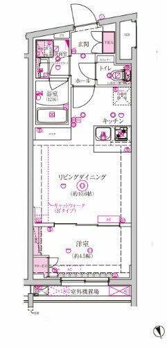 ベルシードステアー西早稲田(1LDK/3階)の間取り写真