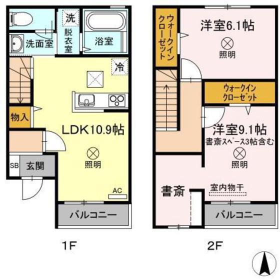 カサベルデ(2LDK/1階)の間取り写真