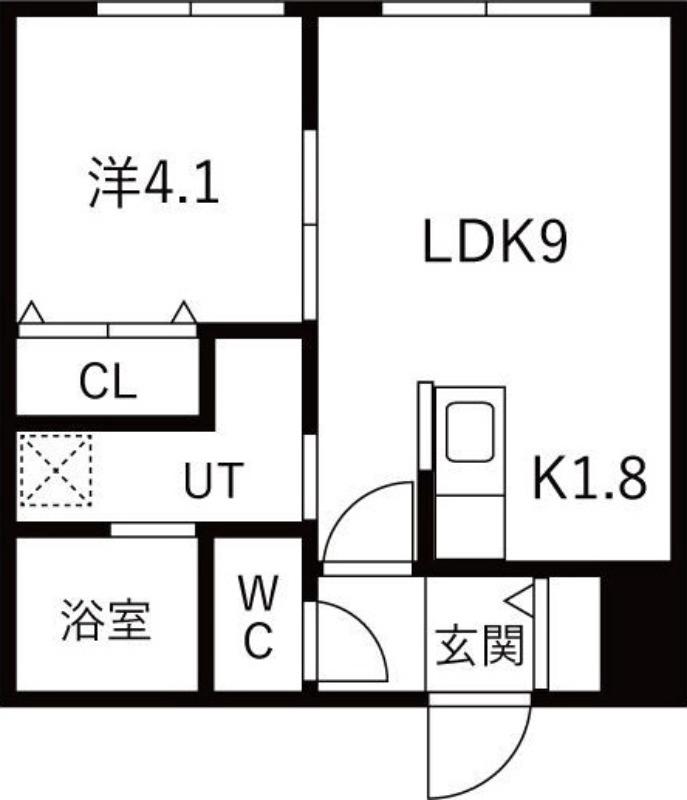 華月SAPPORO(1LDK/3階)の間取り写真