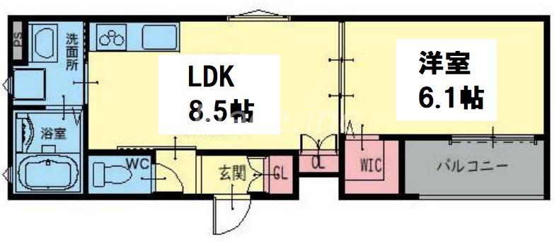 クリエオーレ中宮(1LDK/3階)の間取り写真
