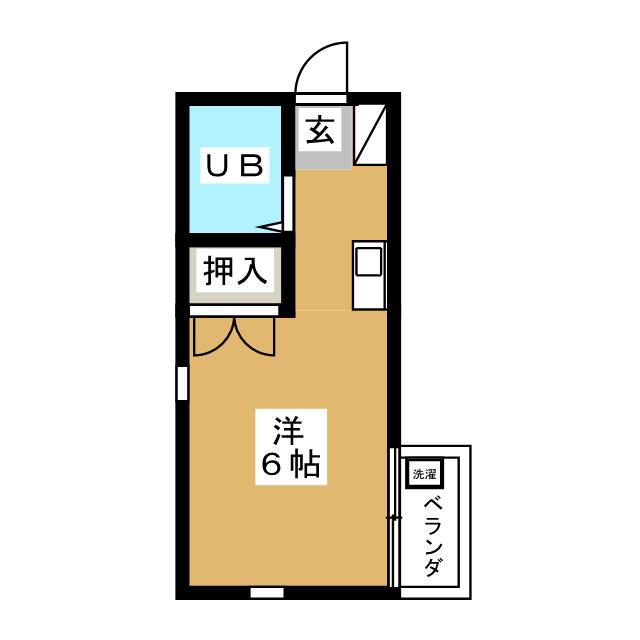 ロックヒル(ワンルーム/3階)の間取り写真
