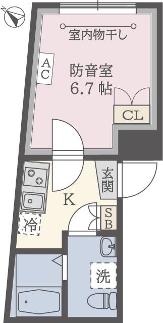 コンポジット荻窪ラシクラス(1K/2階)の間取り写真