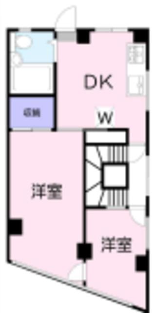SKビル(2DK/2階)の間取り写真