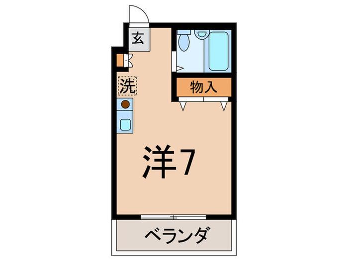 野島マンションII(ワンルーム/1階)の間取り写真