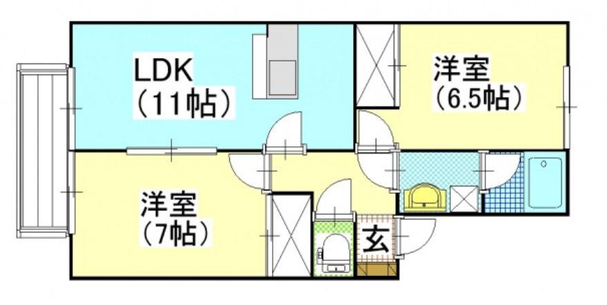 プルミエール(2LDK/1階)の間取り写真