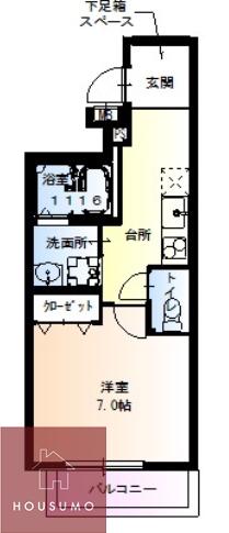 フジパレス柴島II番館(1K/1階)の間取り写真